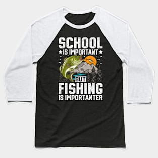 Fishing School Bass Fish Fisher Baseball T-Shirt